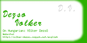 dezso volker business card